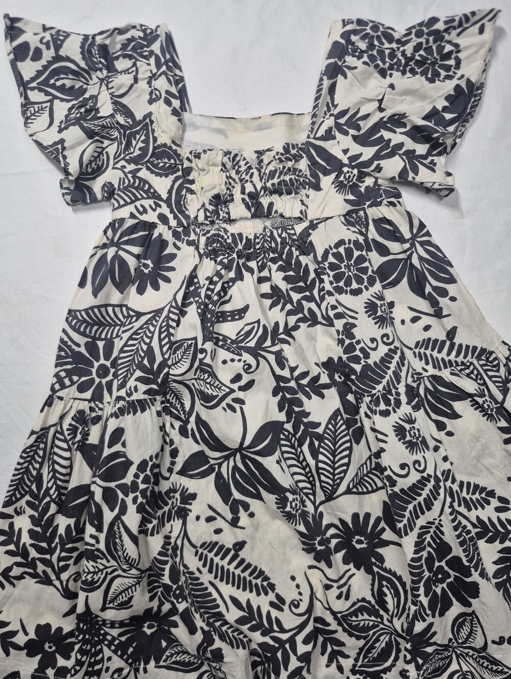 Zara Black & White Floral Cotton Sundress